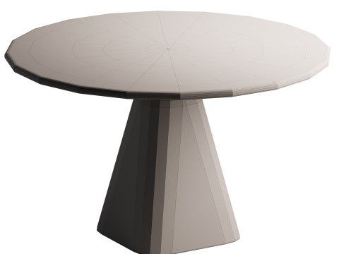 Wood Round Dining Table 3Dモデル