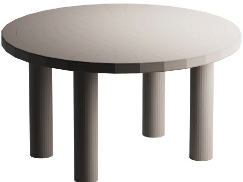 Round Dining Table 3D Model