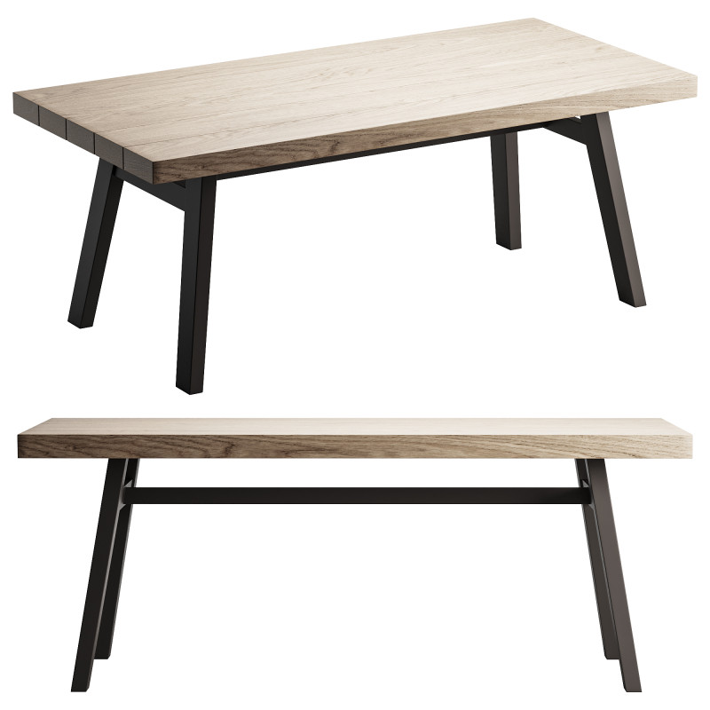 Sardis 77 Outdoor Dining Table 3D Model .c4d .max .obj .3ds .fbx .stl .blend