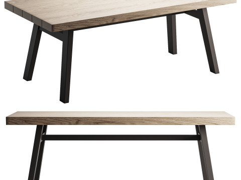Sardis 77 Outdoor Dining Table 3D Model