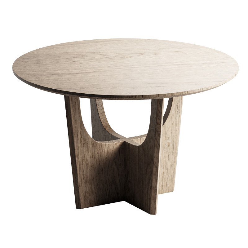 Round Dining Table 3D Модель .c4d .max .obj .3ds .fbx .stl .blend
