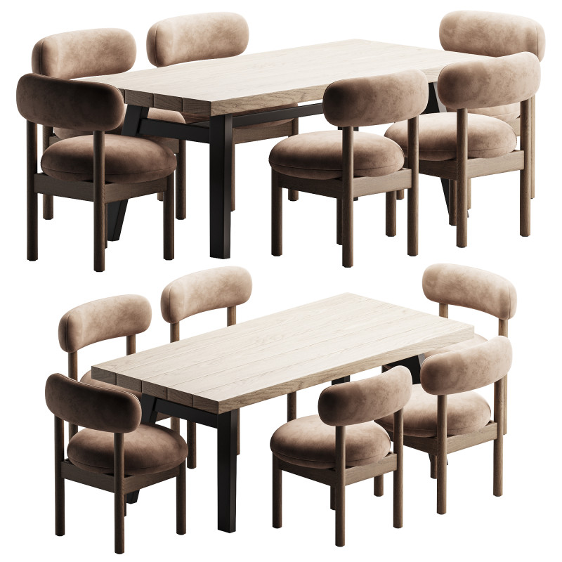 Dining Set 8 3D-Modell .c4d .max .obj .3ds .fbx .stl .blend