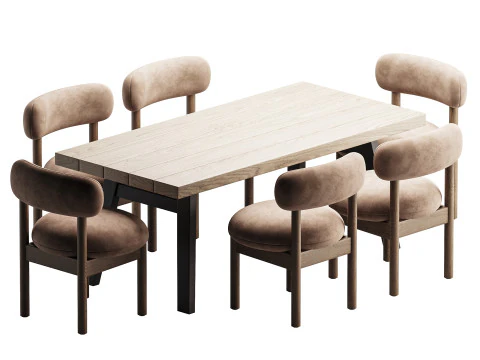 ダイニングセット8 3Dモデル