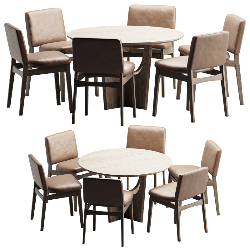 Dining SET 9 3D Model .c4d .max .obj .3ds .fbx .stl .blend
