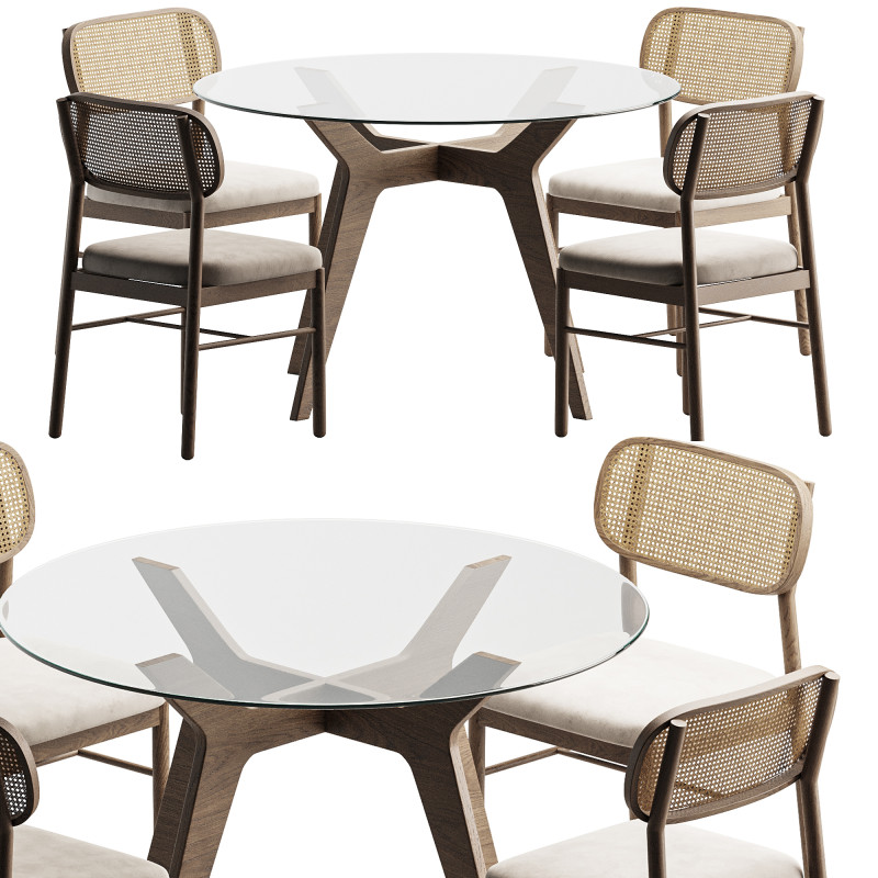 Dining Set 10 3D 모델 .c4d .max .obj .3ds .fbx .stl .blend 