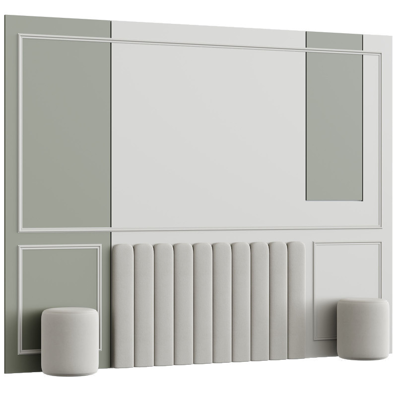 Headboard for bed 02 3D Model .c4d .max .obj .3ds .fbx .stl .blend