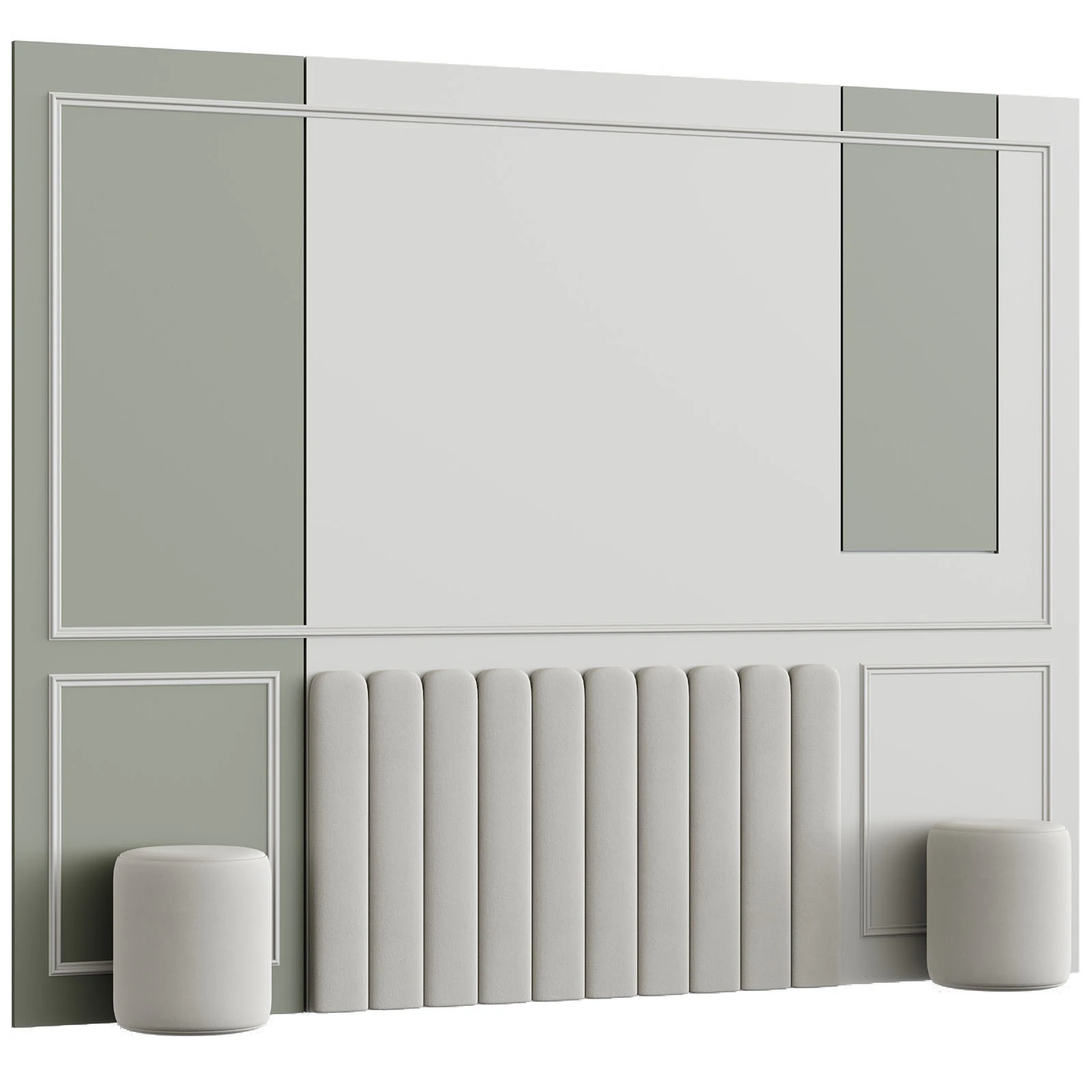 Headboard for bed 02 3D Model .c4d .max .obj .3ds .fbx .stl .blend 