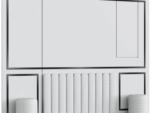 Headboard for bed 02 3D Model