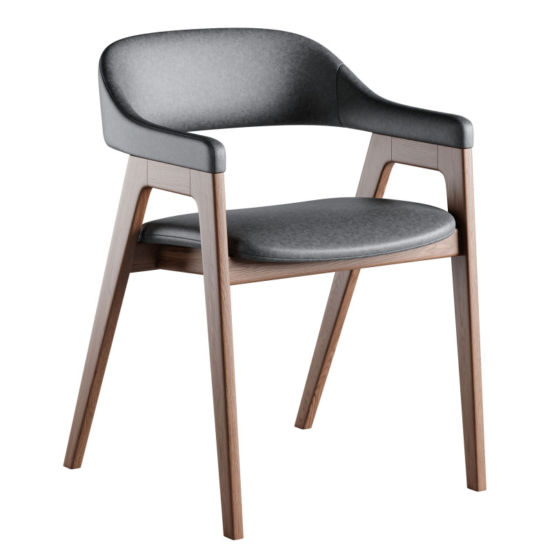 Lando Leather Dining Chair Model 3D .c4d .max .obj .3ds .fbx .stl .blend