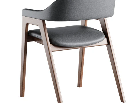 Lando Leather Dining Chair 3D Model