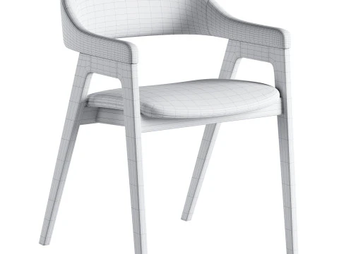 Lando Leather Dining Chair 3D Model