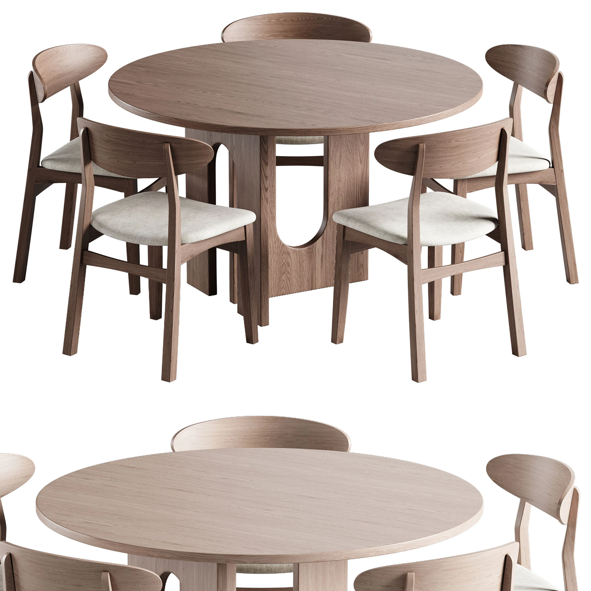 Dining Set 11 3D Model .c4d .max .obj .3ds .fbx .stl .blend 