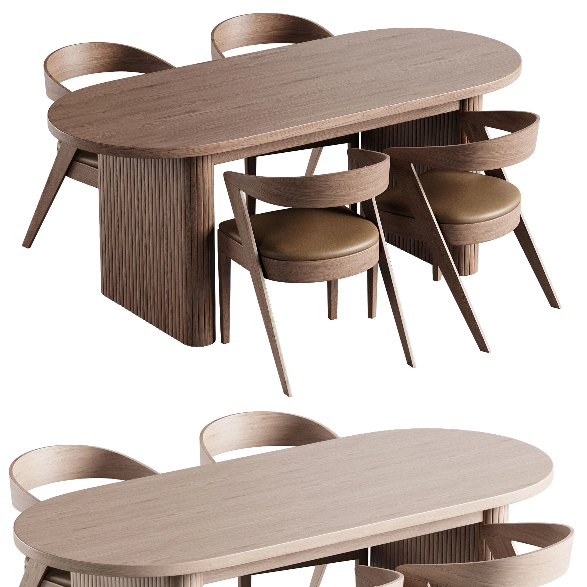 Dining set 13 3D Model .c4d .max .obj .3ds .fbx .stl .blend 