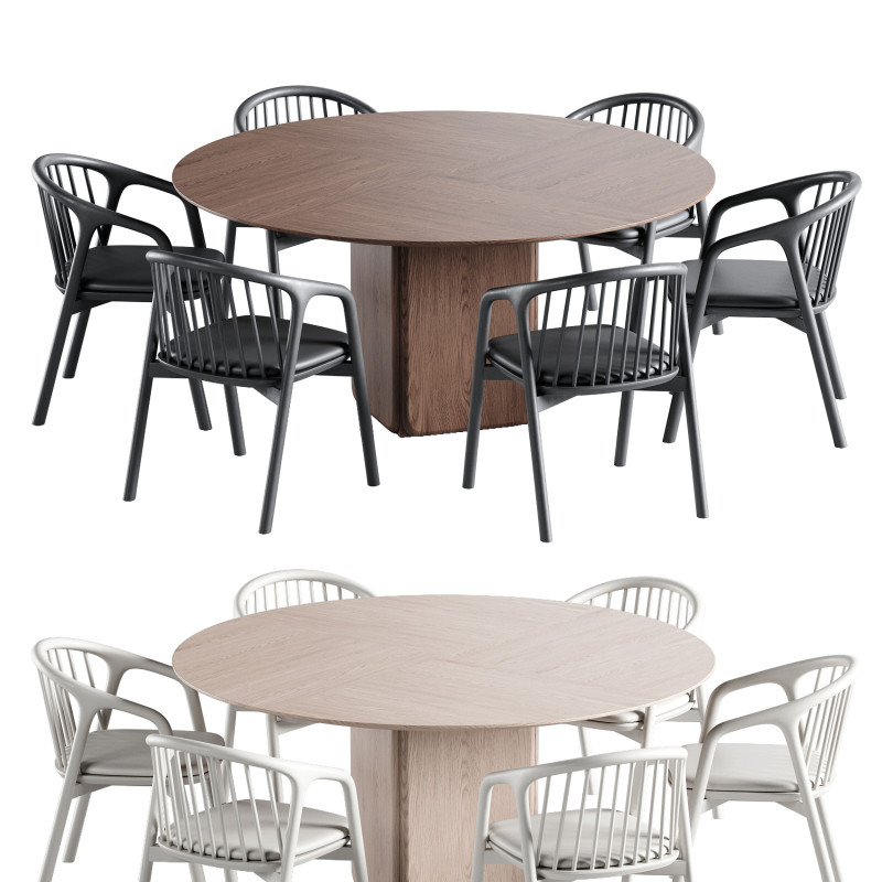 Dining set 17 3D Model .c4d .max .obj .3ds .fbx .stl .blend