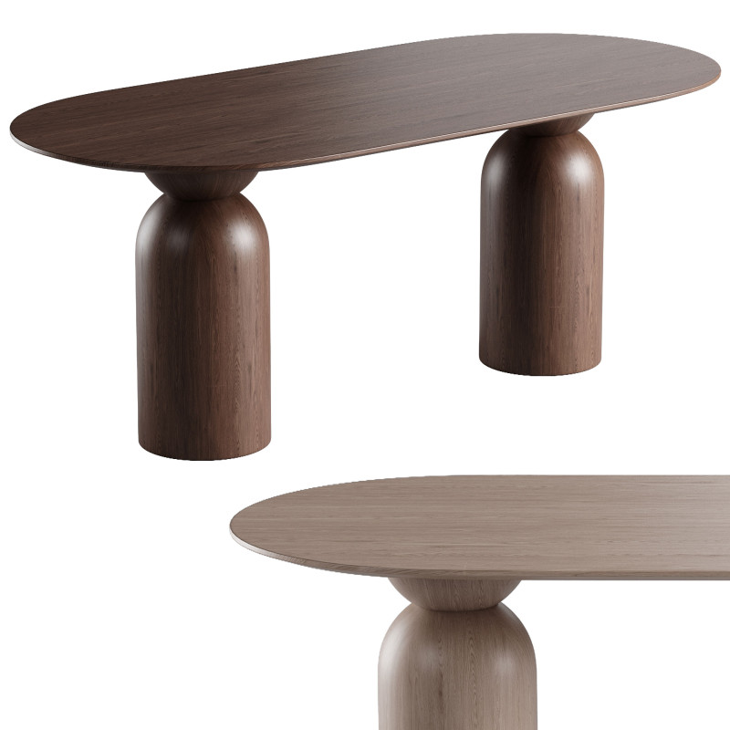 Vivante Dining Table 3D Модель .c4d .max .obj .3ds .fbx .stl .blend