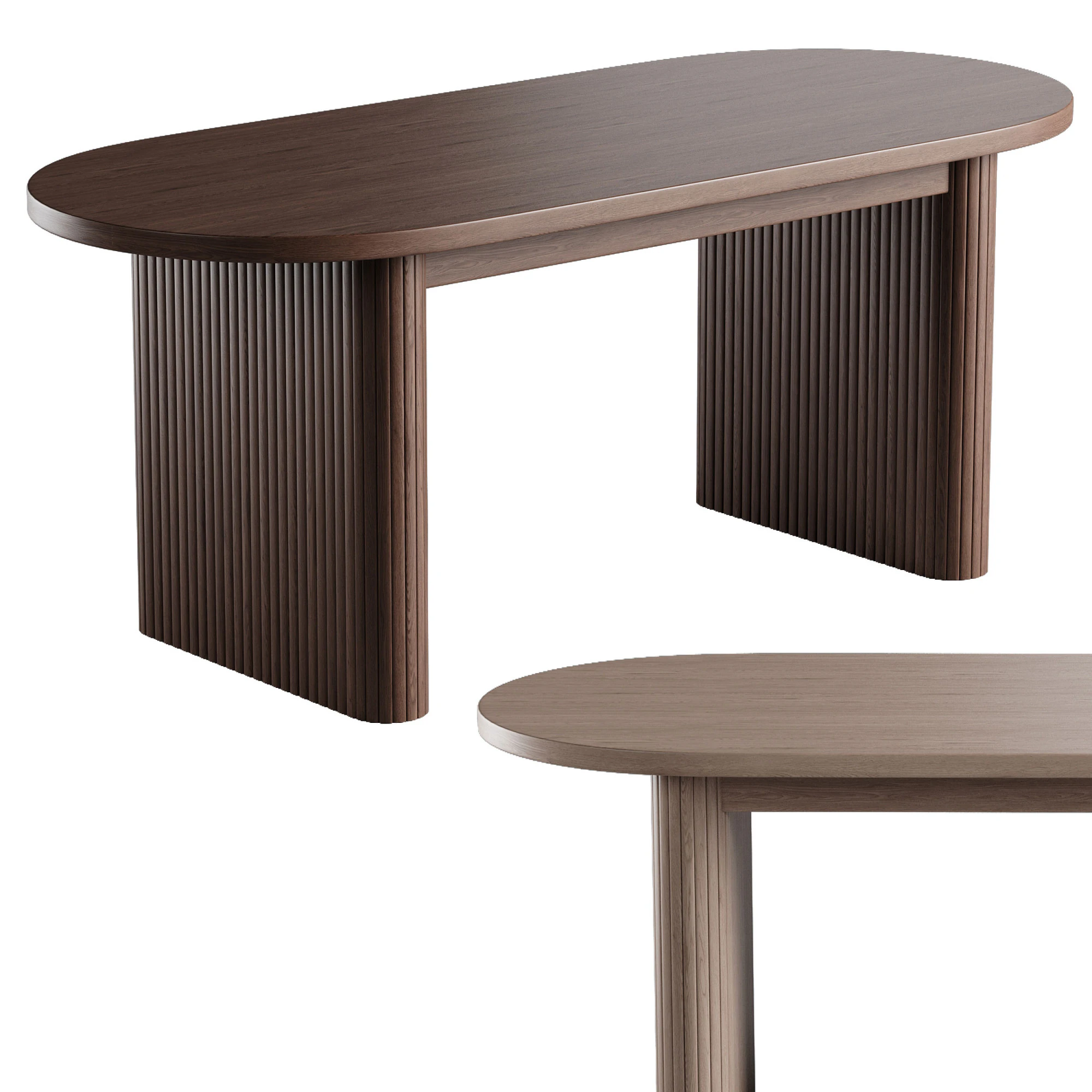 Extendable Natural Dining Table Lisette 3D Model .c4d .max .obj .3ds .fbx .stl .blend 