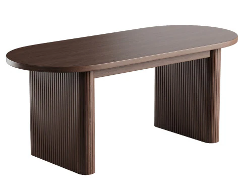 Extendable Natural Dining Table Lisette 3D Model