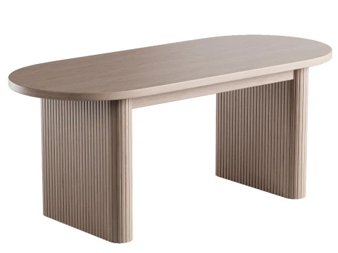 Extendable Natural Dining Table Lisette 3D Model