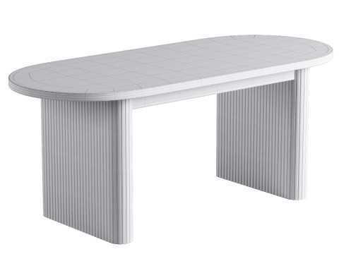 Extendable Natural Dining Table Lisette 3D Model