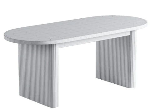 Extendable Natural Dining Table Lisette 3D Model