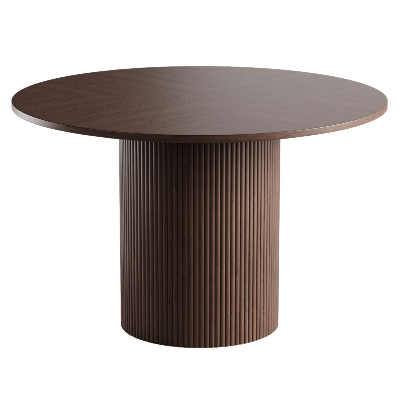 Magnus Round Wood Dining Table 3D Model .c4d .max .obj .3ds .fbx .stl .blend