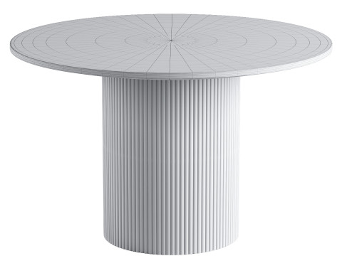 Magnus Round Wood Dining Table 3D Model