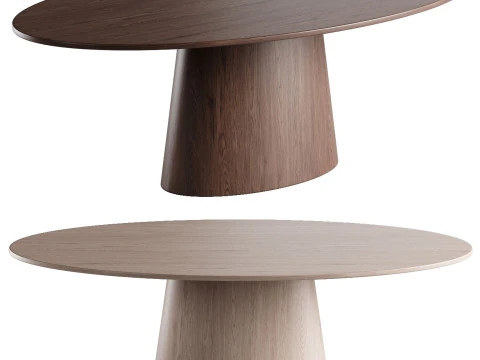 ओवल डाइनिंग टेबल 3D मॉडल