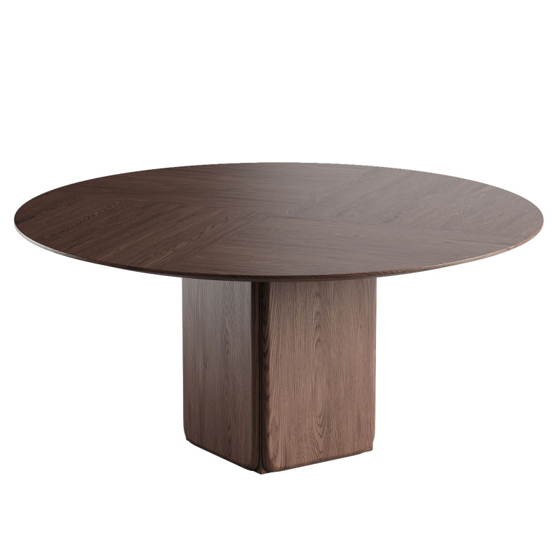 Porada Round walnut dining table 3D Model .c4d .max .obj .3ds .fbx .stl .blend