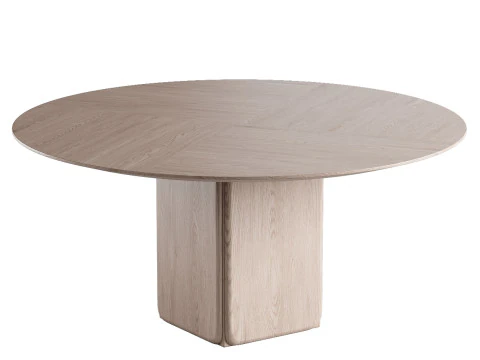 Porada Round walnut dining table 3D Model