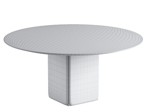 Porada Round walnut dining table 3D Model