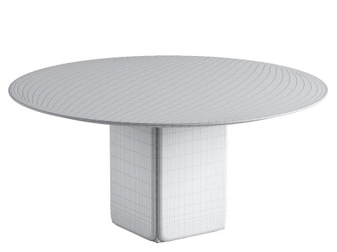 Porada Round walnut dining table 3D Model