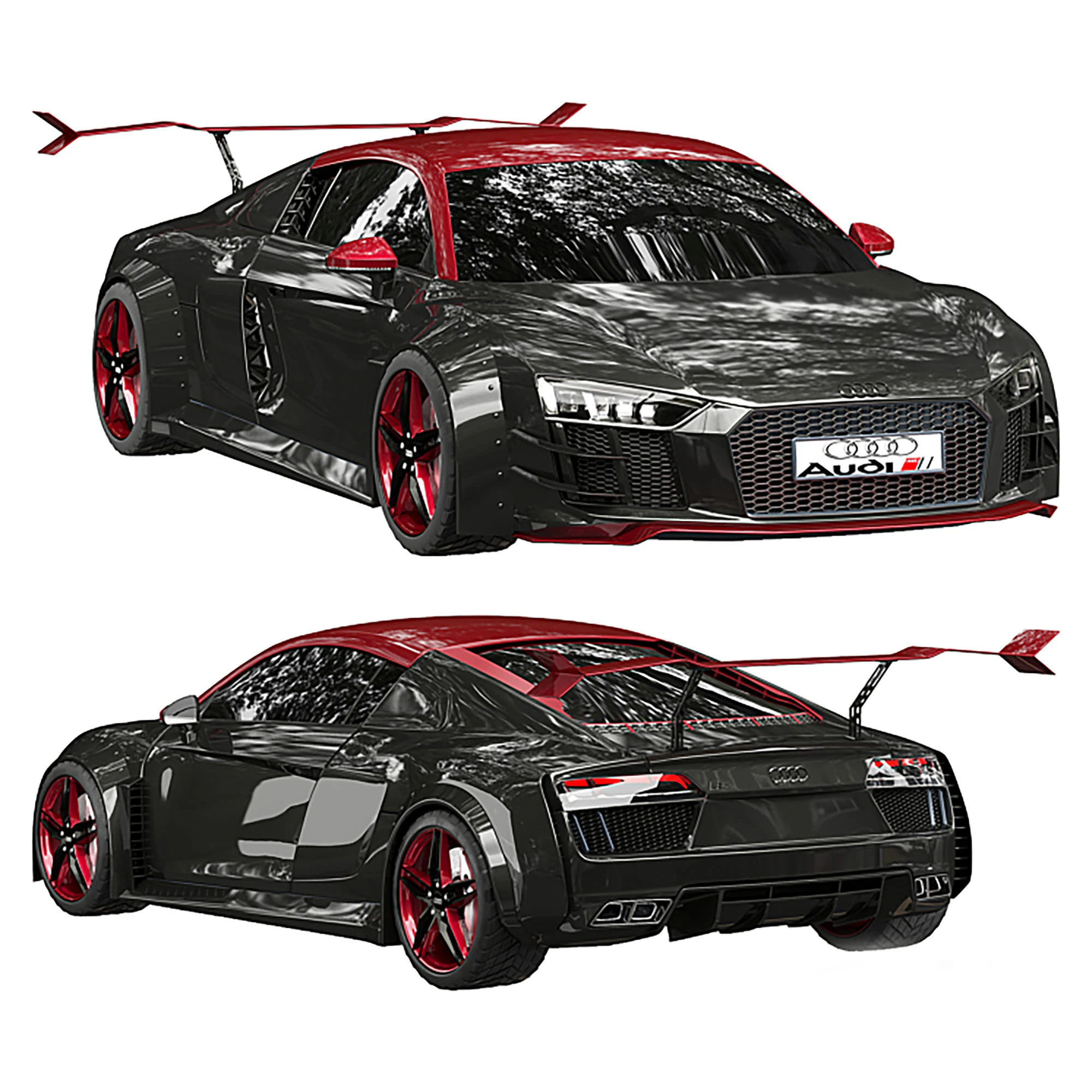 Audi R8 3D Model .c4d .max .obj .3ds .fbx .stl .blend 