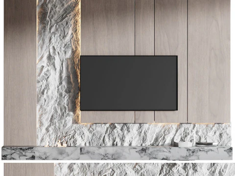 TV Wall 02 3D Model