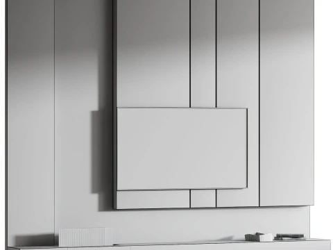 TV Wall 02 3D Model