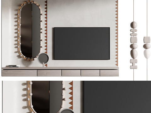TV Wall 03 3D Model