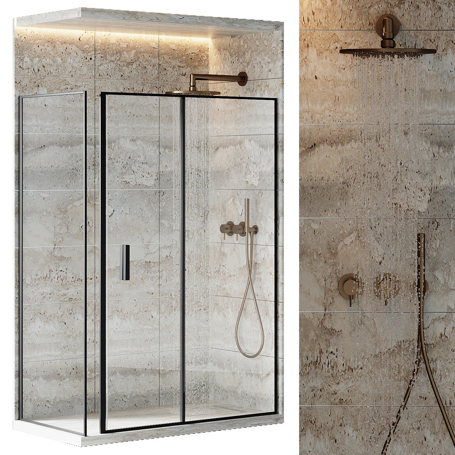 Shower cabin 06 3D Model .c4d .max .obj .3ds .fbx .stl .blend 