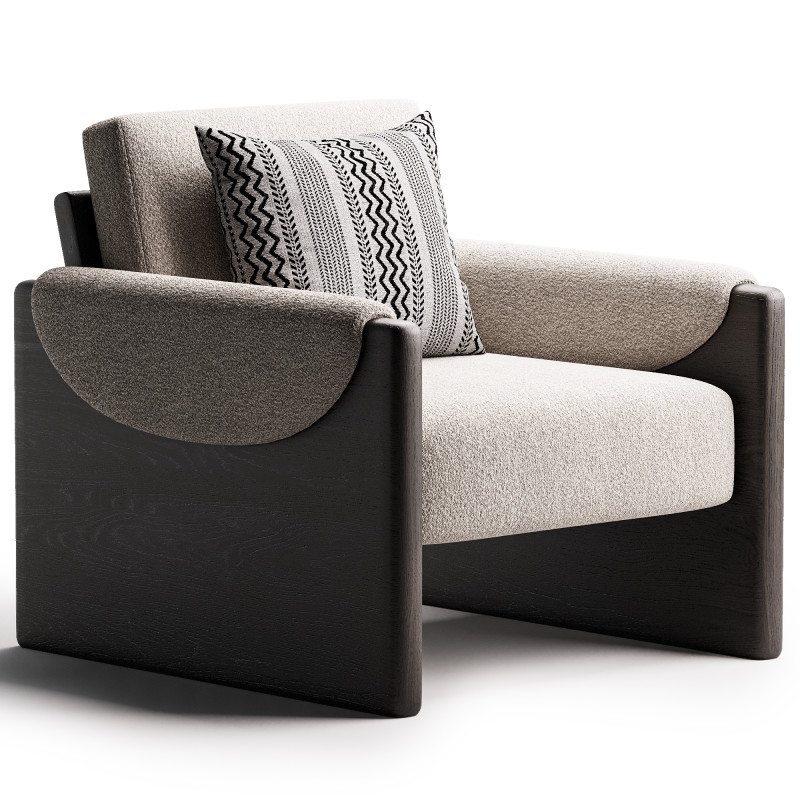 Pierre Cream Fabric Club Chair 3D Модель .c4d .max .obj .3ds .fbx .stl .blend 