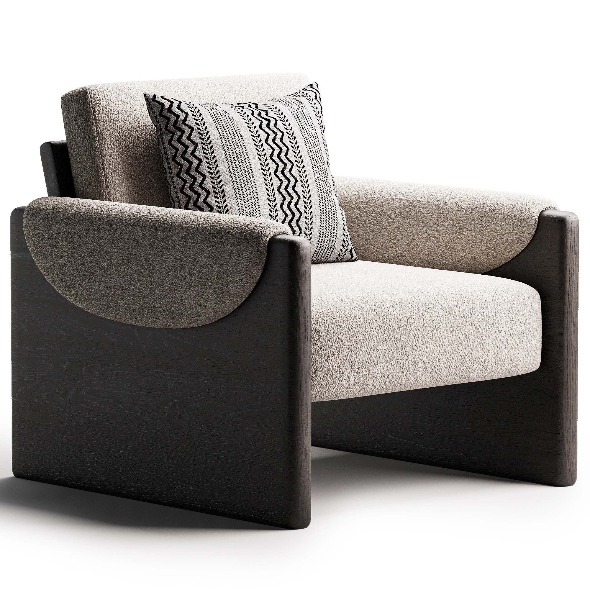 Pierre Cream Fabric Club Chair 3D Model .c4d .max .obj .3ds .fbx .stl .blend 