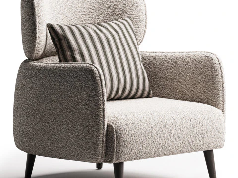 Kursi berlengan LUNA Model 3D