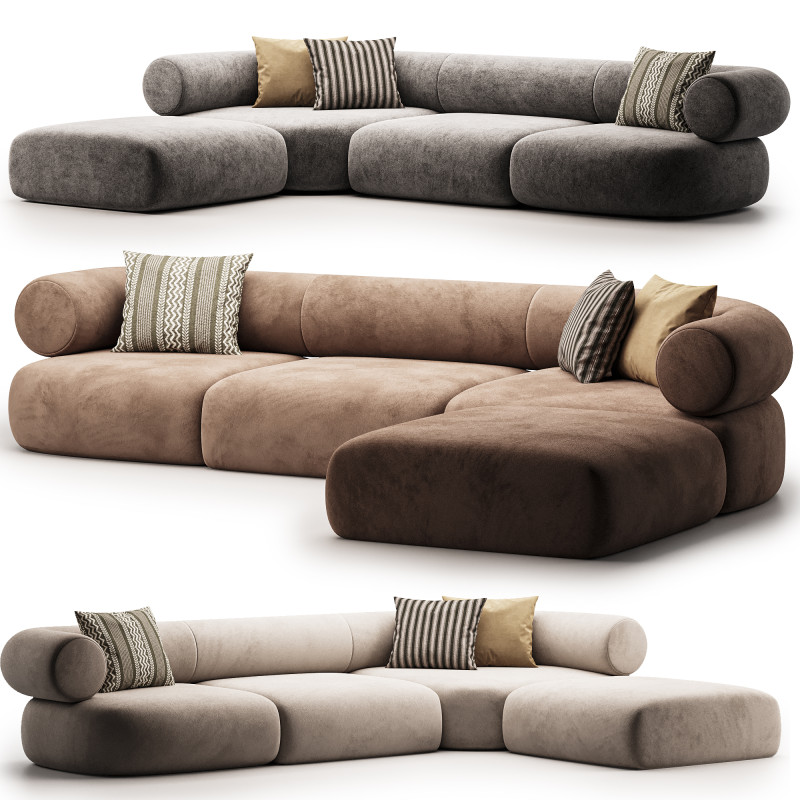 FAT SOFA 3D Model .c4d .max .obj .3ds .fbx .stl .blend 