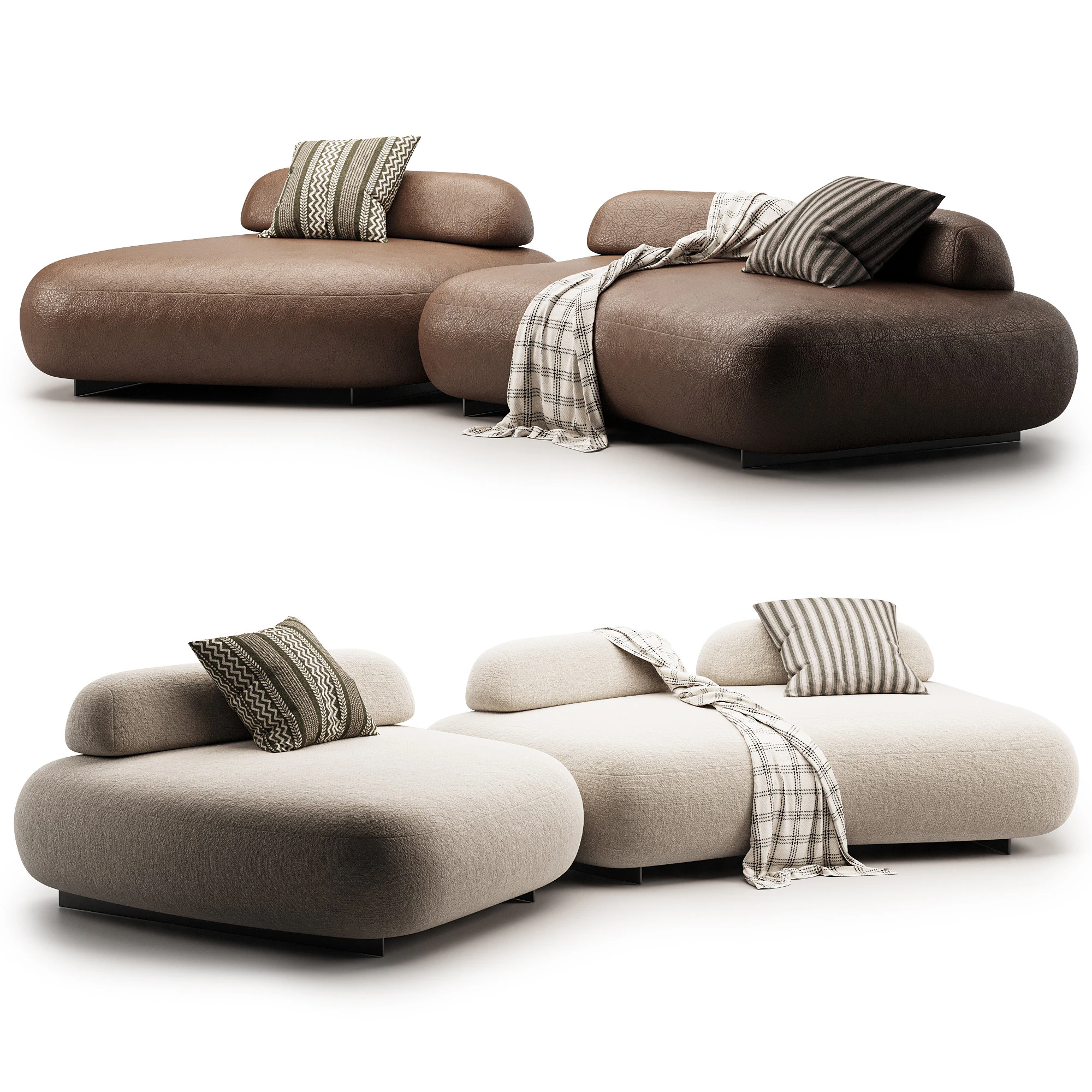 Curved Modern Outdoor Sofa Eichholtz 3D Model .c4d .max .obj .3ds .fbx .stl .blend 