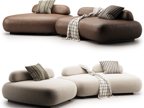 Curved Modern Outdoor Sofa Eichholtz 3D 모델