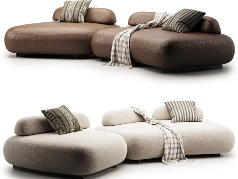 곡선형 현대식 야외 소파 Eichholtz 3D 모델