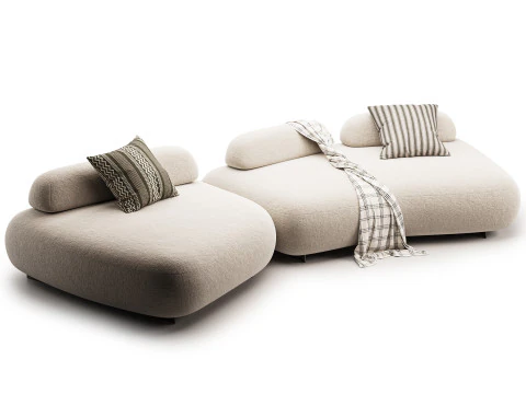 Curved Modern Outdoor Sofa Eichholtz 3D Model