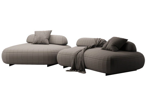 Curved Modern Outdoor Sofa Eichholtz 3D Model