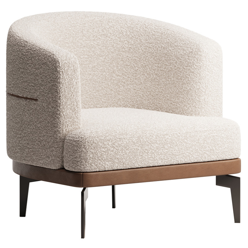 Modern Linen Upholstered Armchair Model 3D .c4d .max .obj .3ds .fbx .stl .blend
