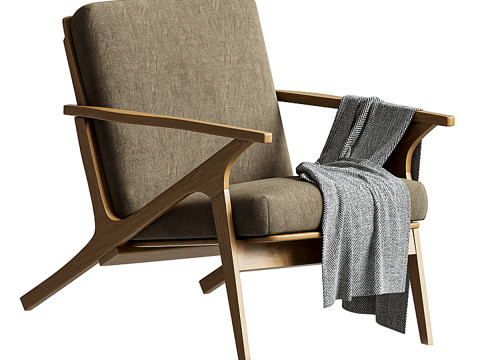 Cavett Wood Frame Chair 3D Модель