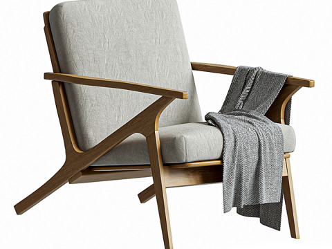 Cavett Wood Frame Chair Modelo 3D
