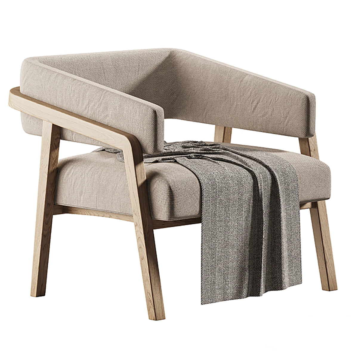 Dexter Lounge Chair by Four Hands 3D Model .c4d .max .obj .3ds .fbx .stl .blend 