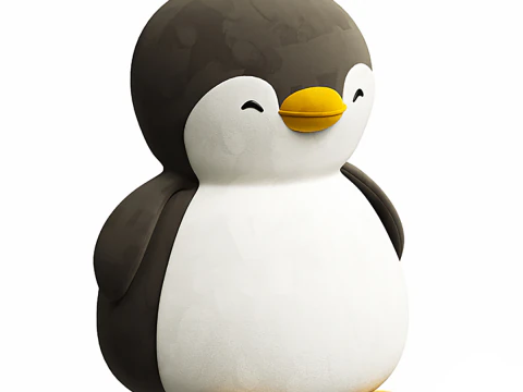 Penguin Plush Toy 3D Model